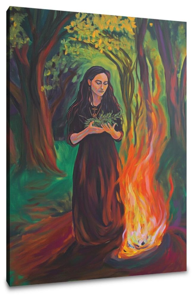 Bealtaine Priestess Offering Canvas