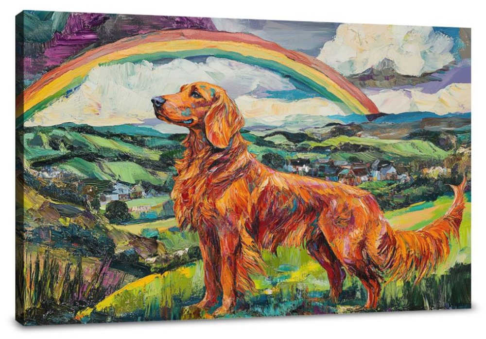 Irish Setter Rainbow Canvas