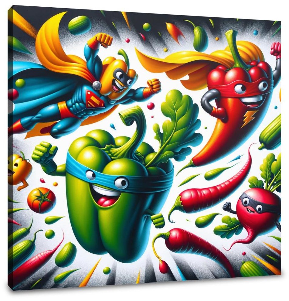 Veggie Villains and Heroes Canvas