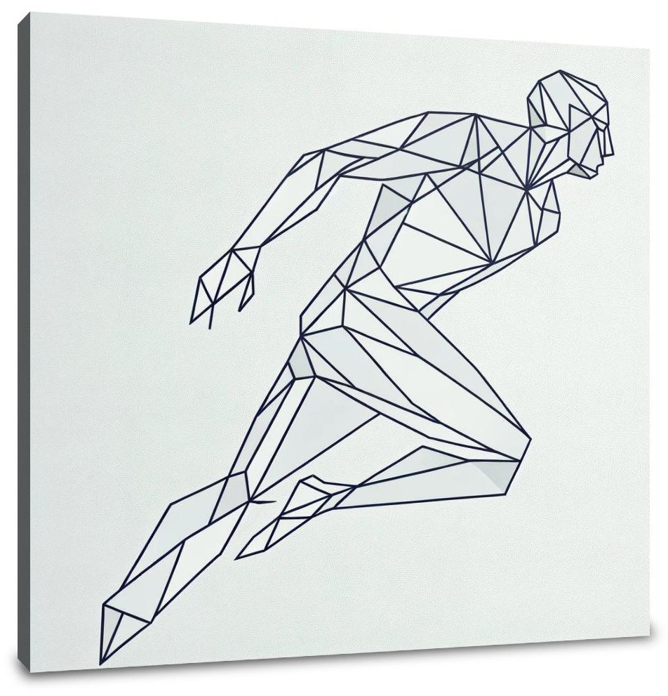 Geometric Human Silhouette Canvas