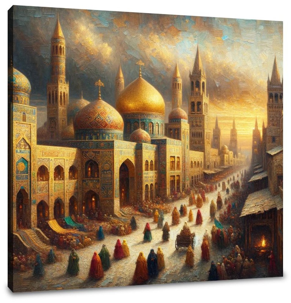 Golden City Splendor Canvas