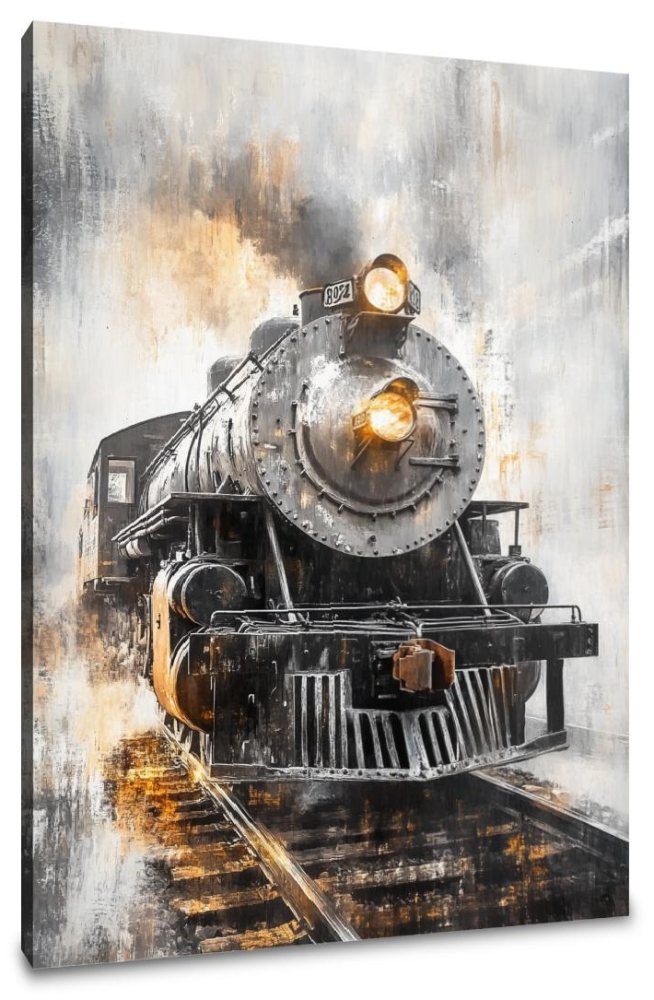 Golden Gleam Locomotive Canvas