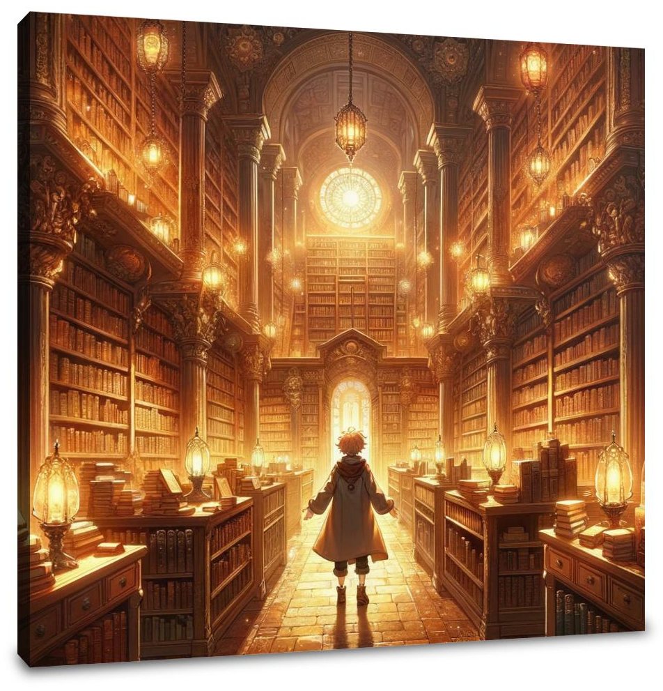 Enchanted Library of Wonders Canvas