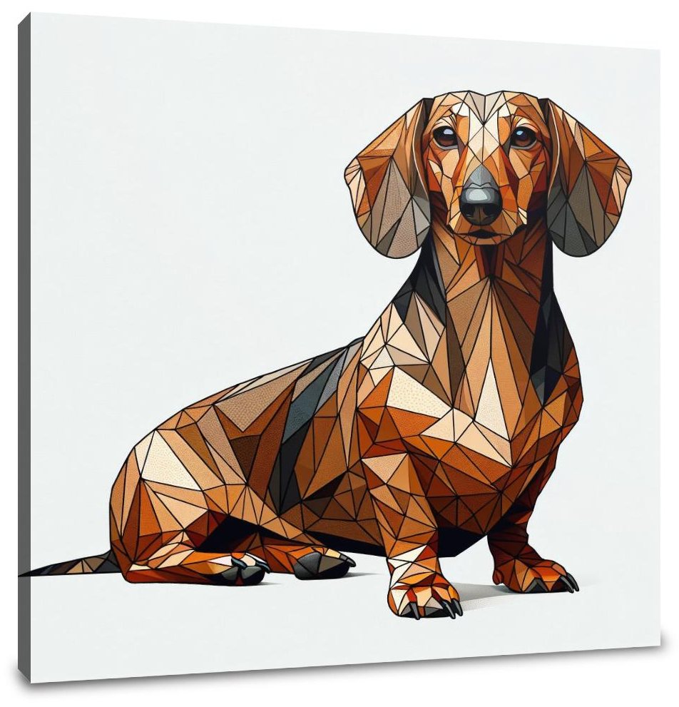 Geometric Dachshund Canvas