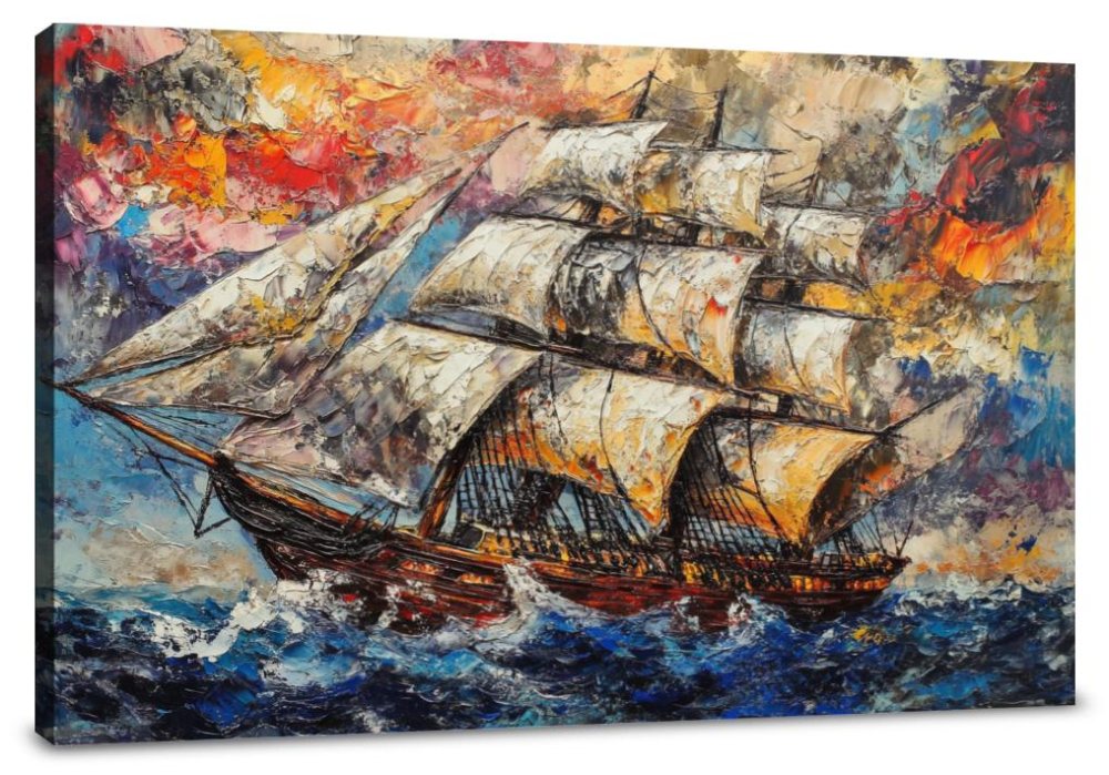 Sailing Ship Tempest Canvas