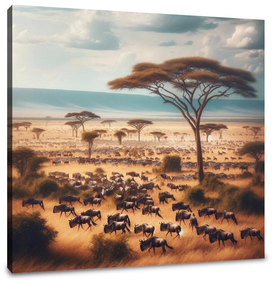 Serengeti Migration Canvas