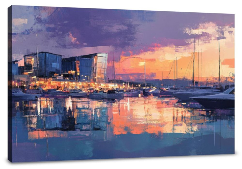 Southampton Marina Twilight Canvas