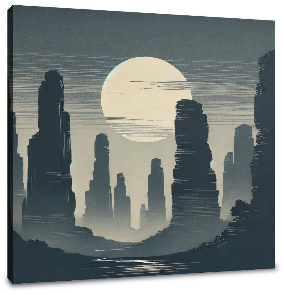 Misty Sandstone Pillars Canvas