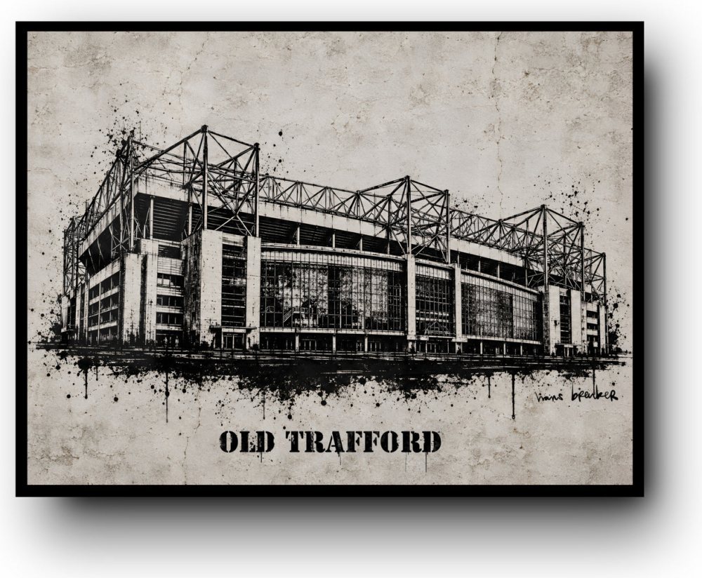 Old trafford stencil art horizontal
