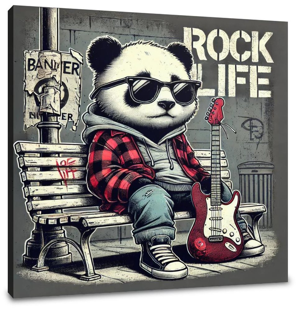 Rock Star Panda Canvas