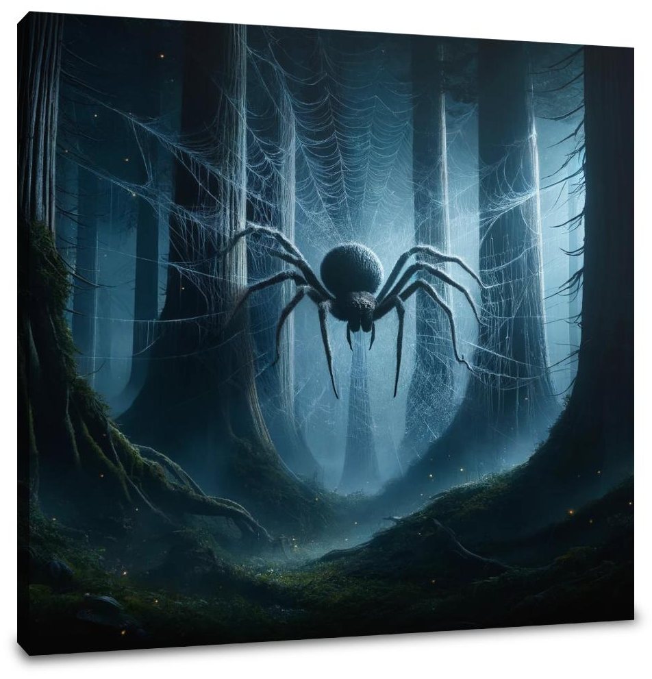 Moonlit Web of the Forest Canvas