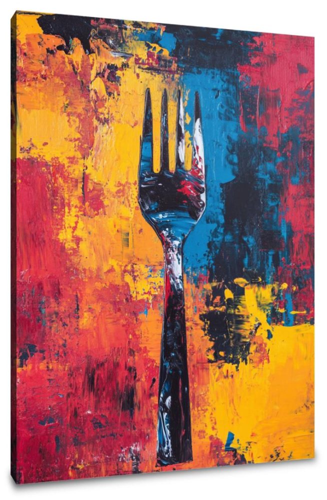 Fork in Colour Canvas