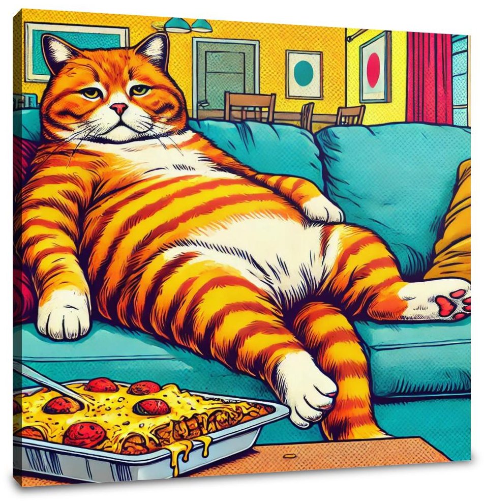 Vibrant Feline Pop Canvas