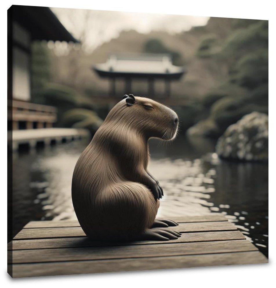 Zen Capybara Canvas