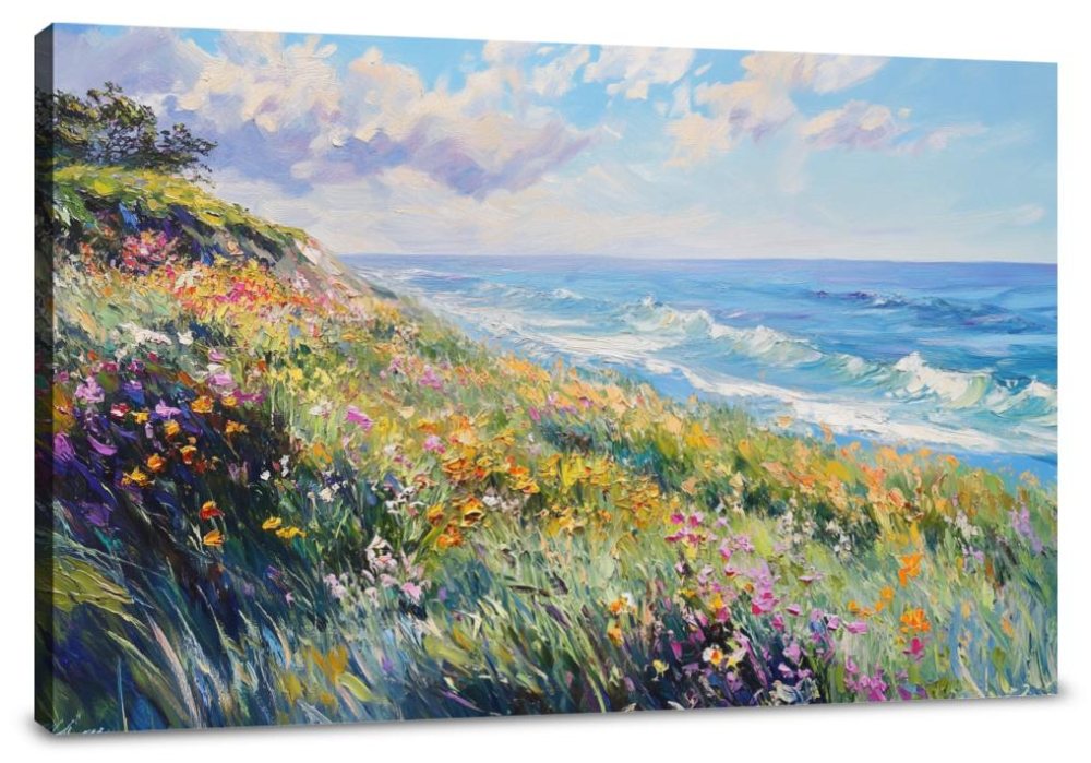 Floral Ocean Canvas
