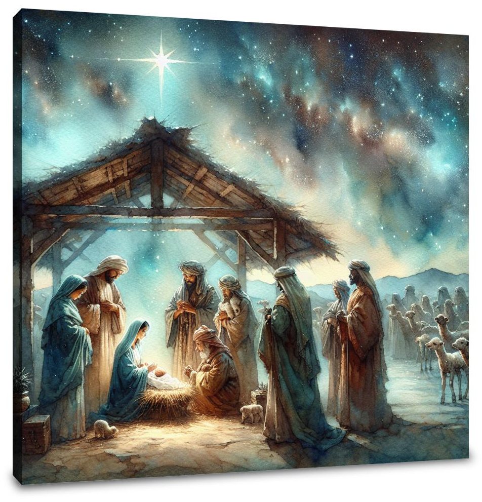 Night of Nostalgic Nativity Canvas