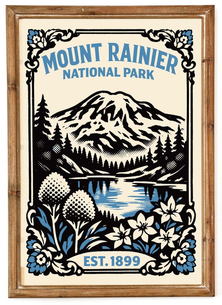 Mount Rainier Mountain Landscape Poster