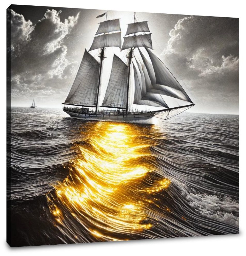 Golden Reflection Sailboat Canvas