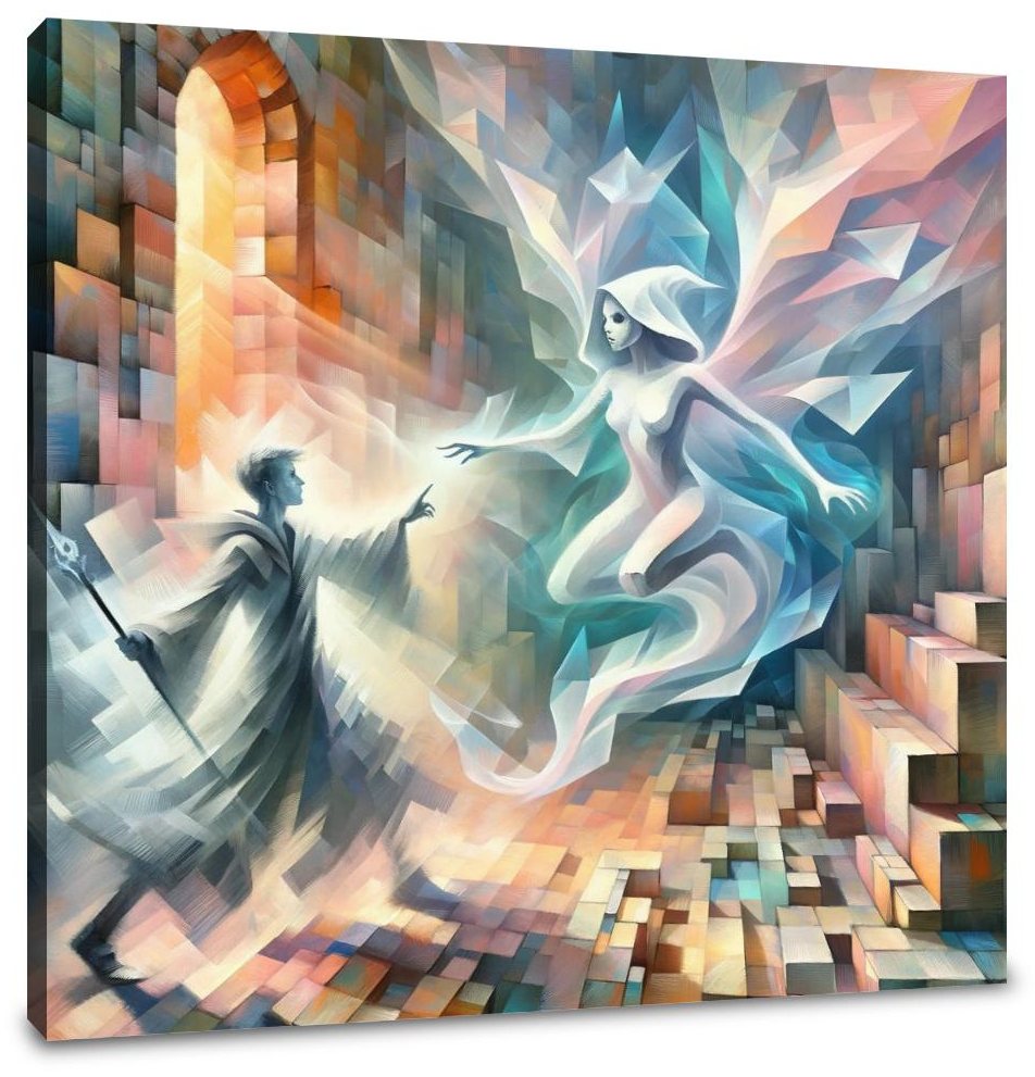 Ethereal Ruins Confrontation Canvas