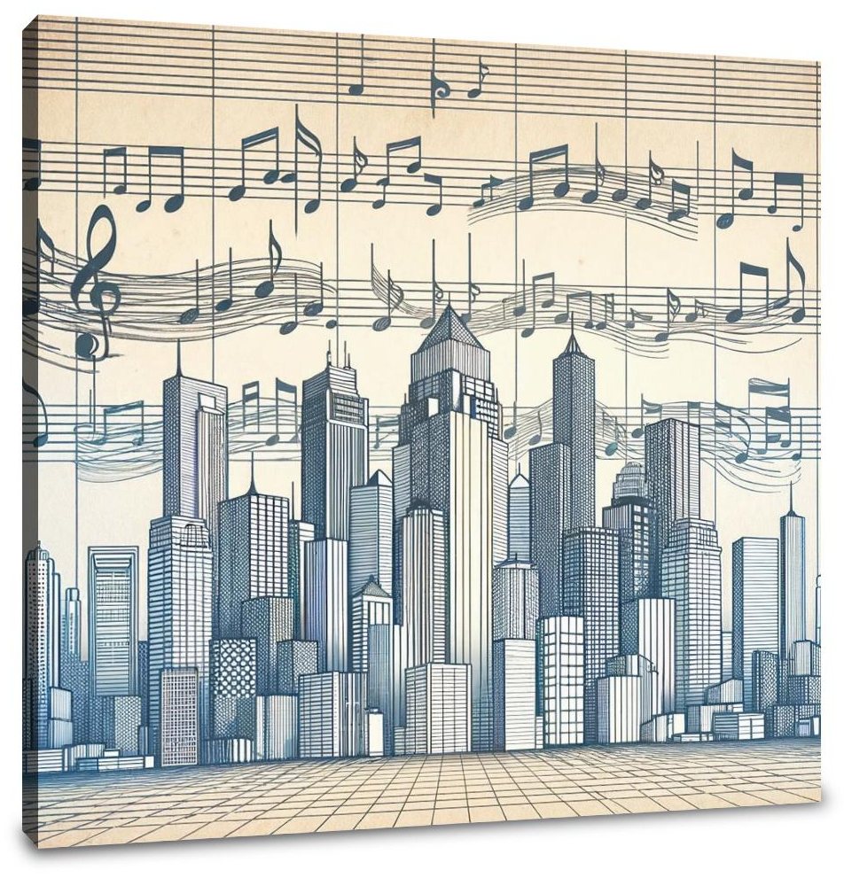 Melodic Skyline Canvas