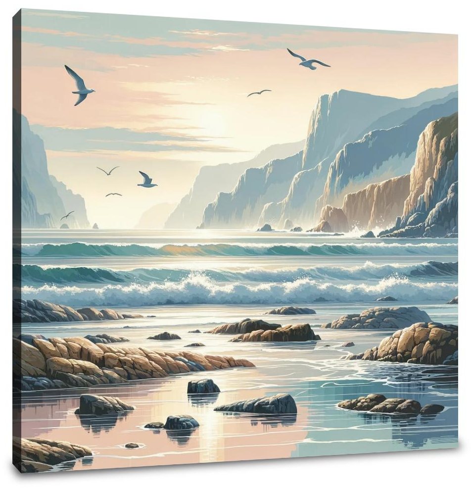Rocky Coastline Serenity Canvas