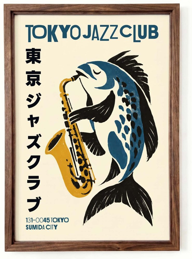 Tokyo Jazz Club Fish Poster Print