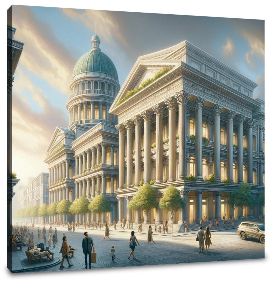 Neo-Neoclassical Square Canvas