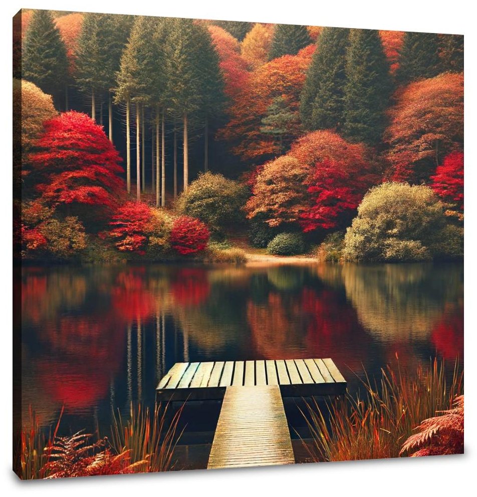 Autumn Lake Tranquillity Canvas