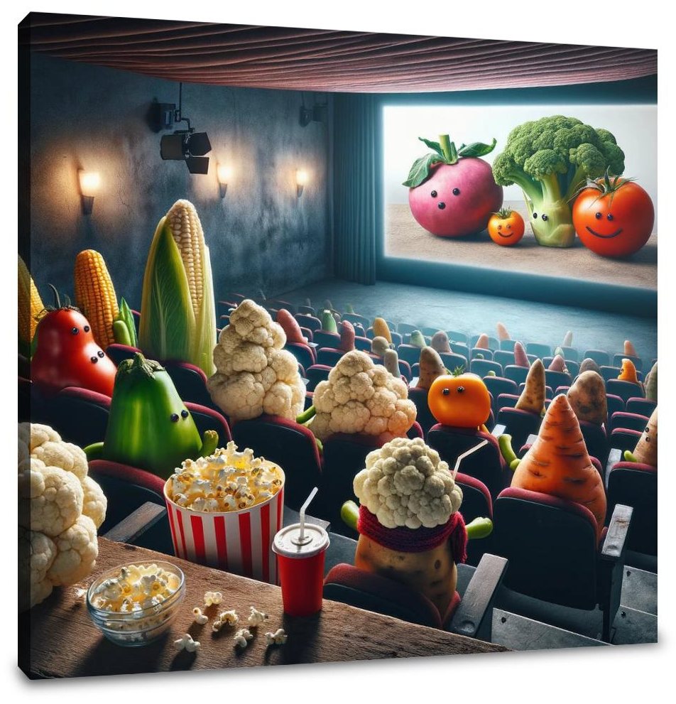 Veggie Cinema Night Canvas