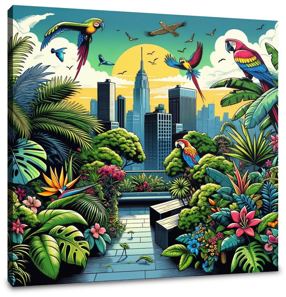 Urban Jungle View Canvas