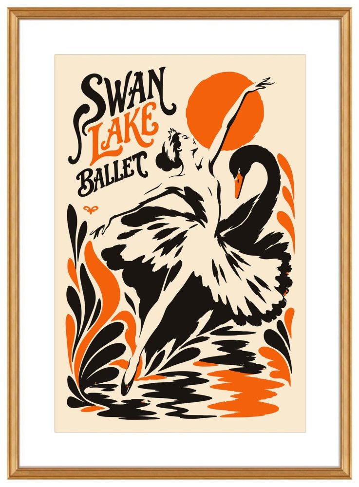 Swan Lake Ballet Vintage Dance Poster Print