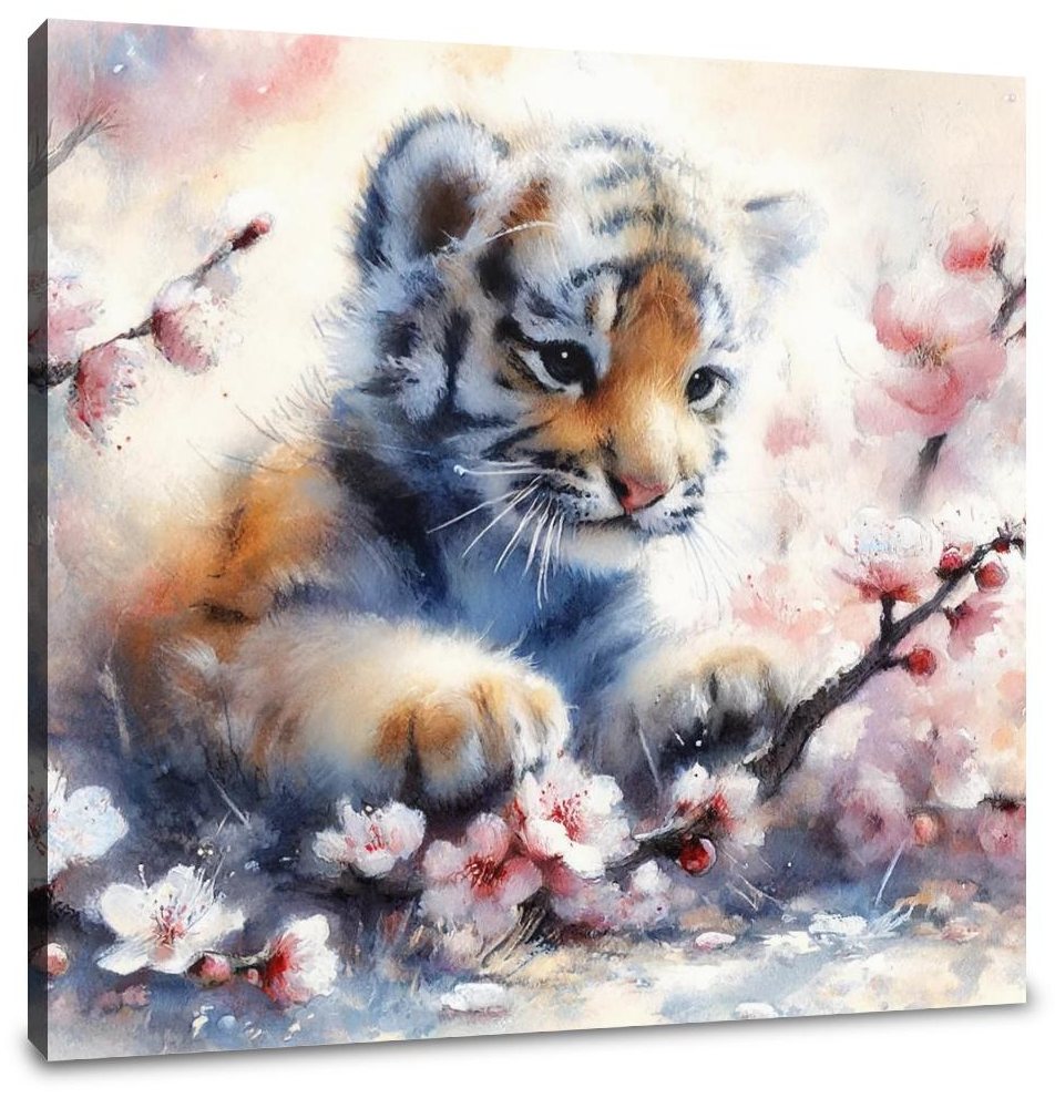 Spring Blossom Tiger Canvas