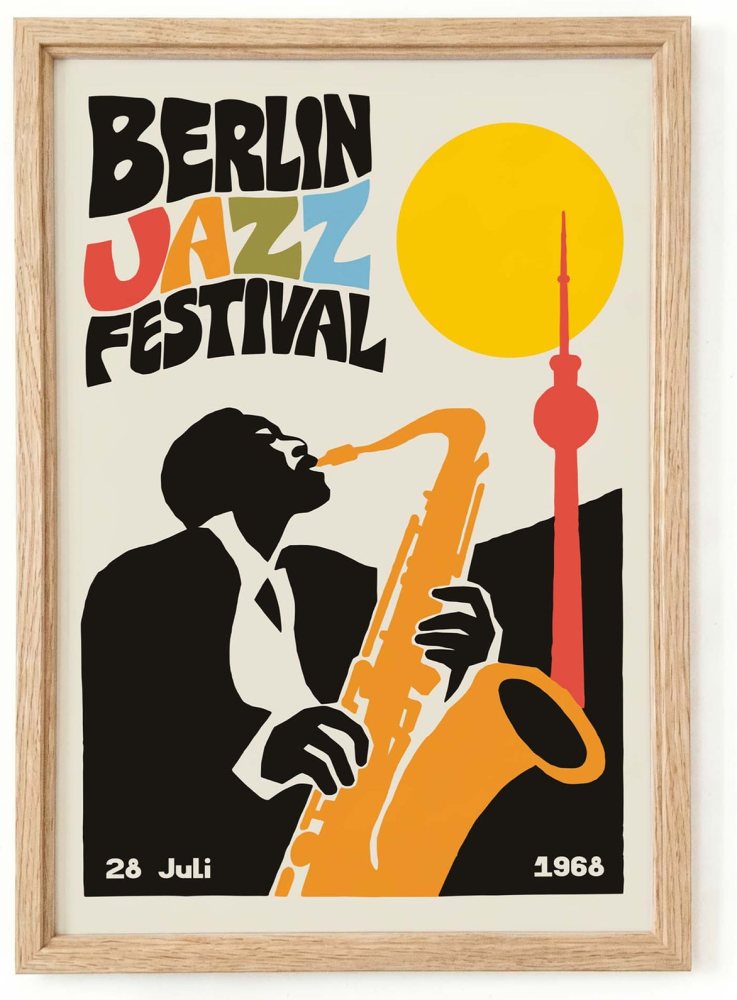 Berlin Jazz Festival Vintage Music Poster Print