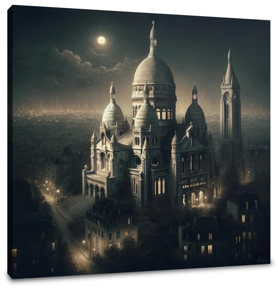 Sacre Coeur Illuminated Paris Canvas