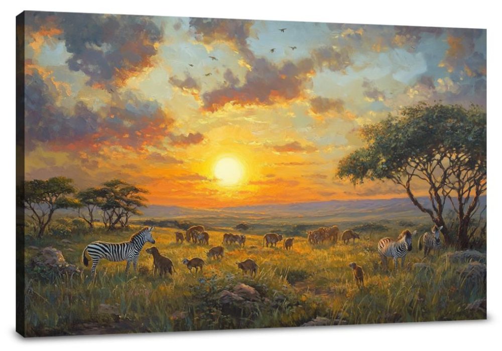 Safari Sunset Canvas