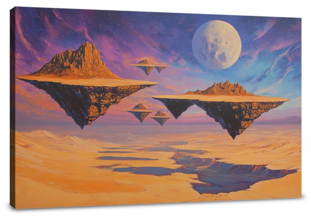 Floating Desert Moon Canvas