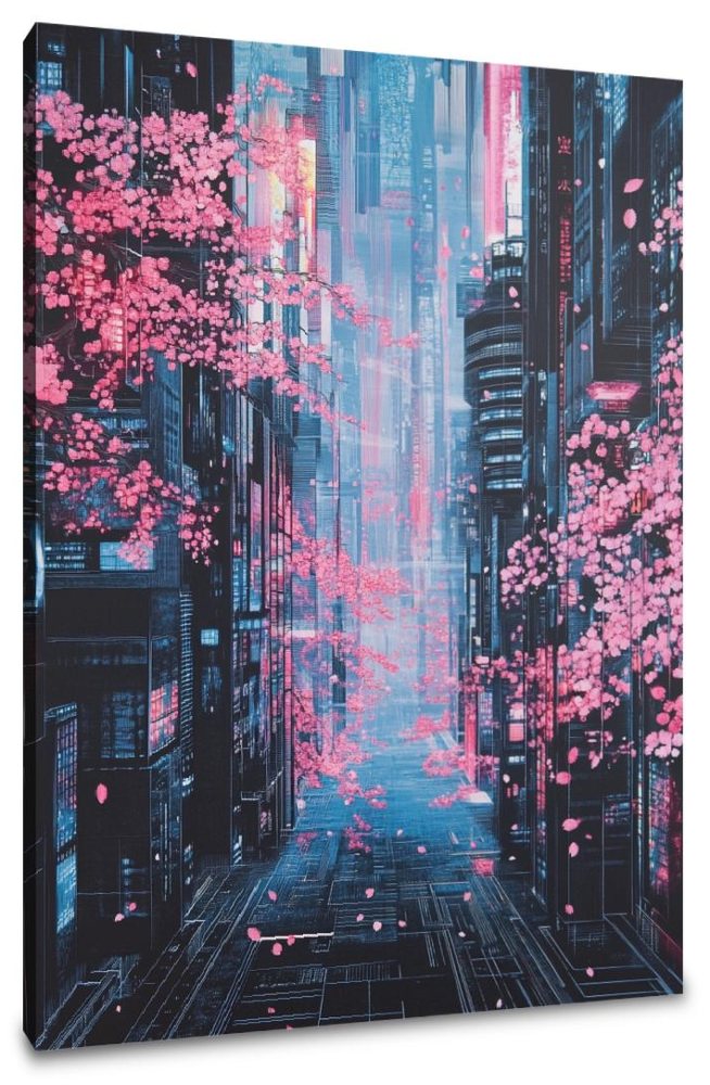 Neon Cyberspace Canvas