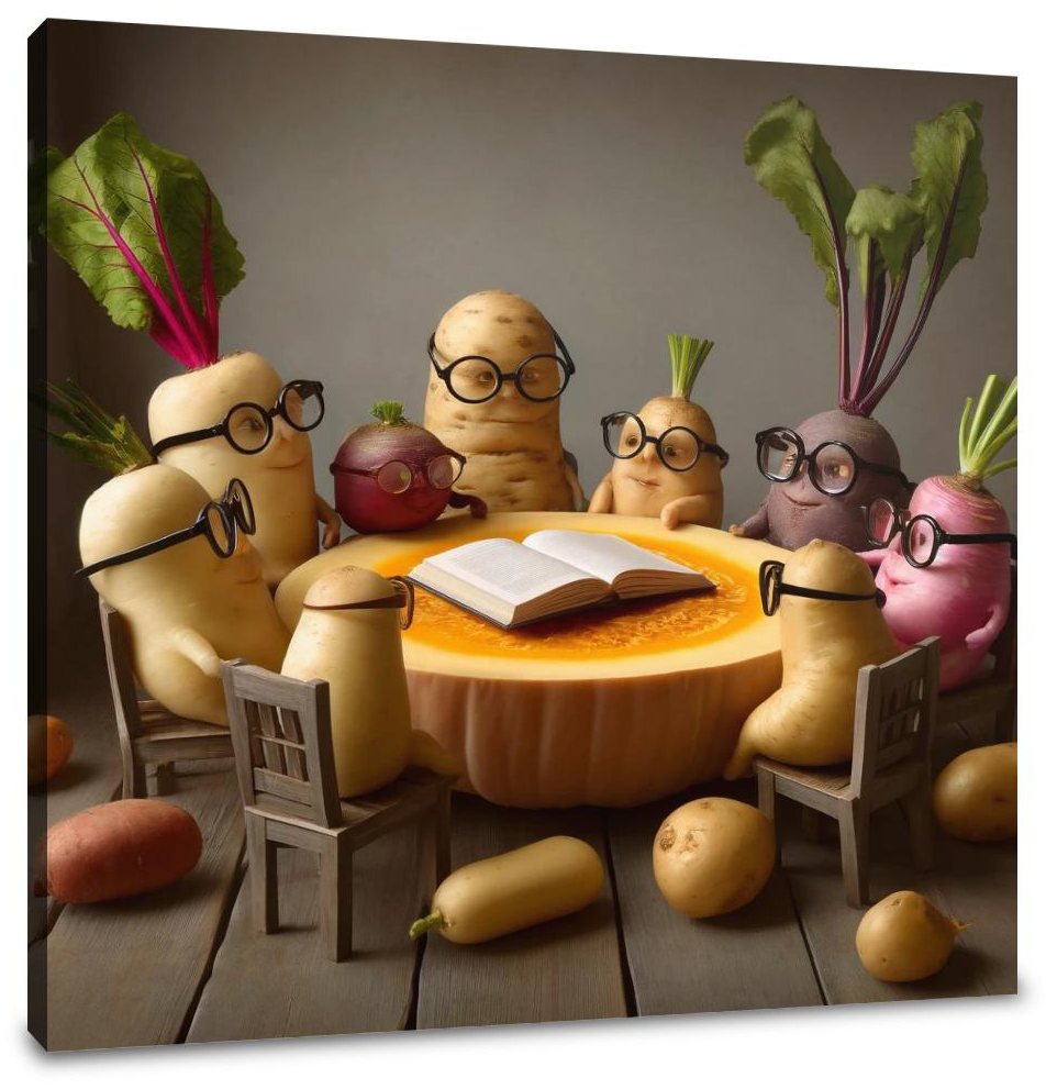 Root Vegetable Roundtable Canvas