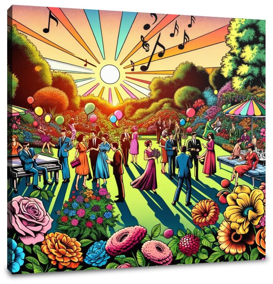 Pop Art Garden Soirée Canvas