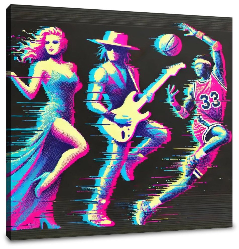 Glitch Icon Silhouette Canvas