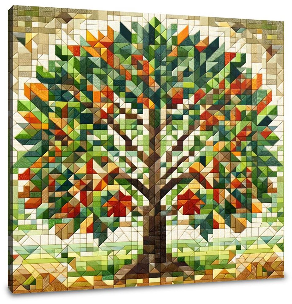 Modern Mosaic Arboreal Canvas