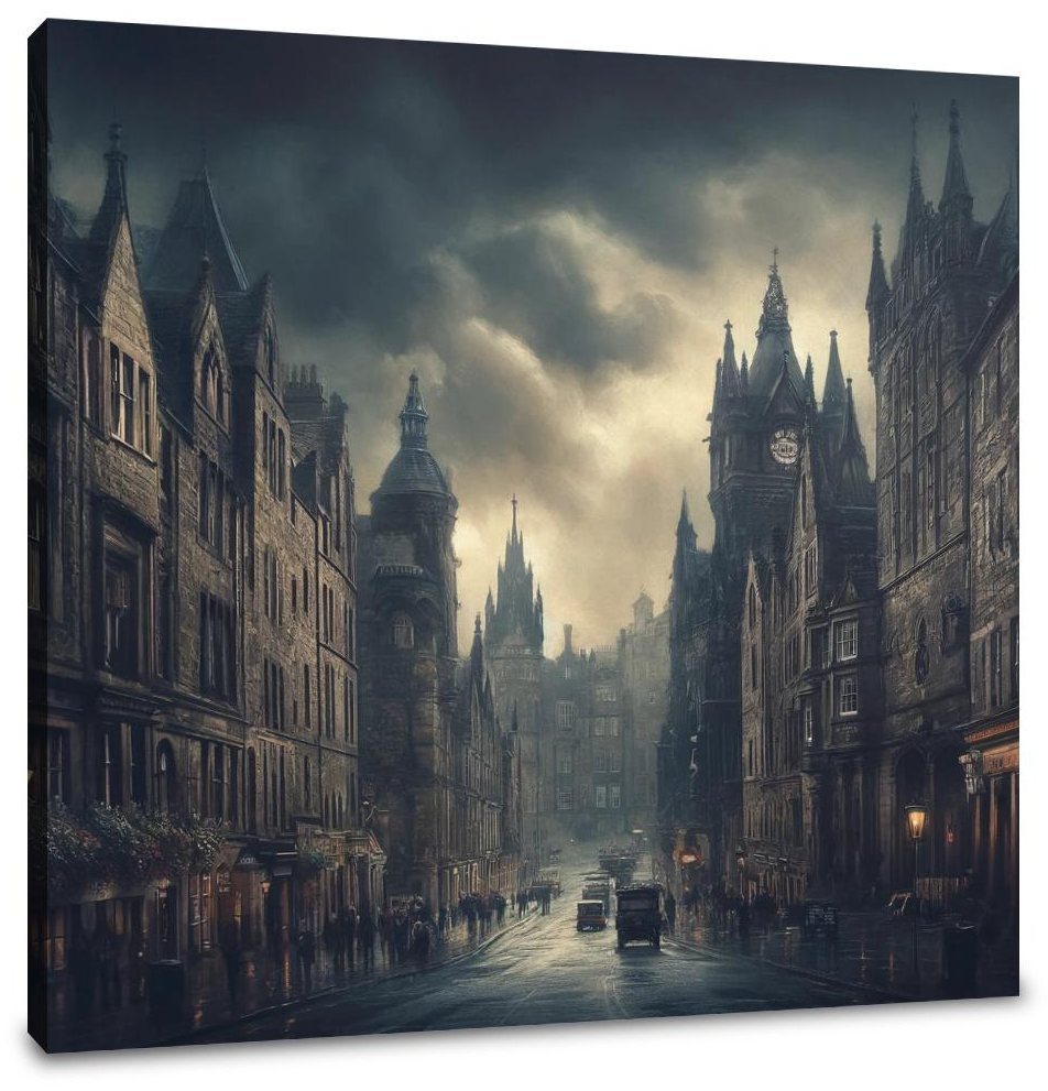Edinburgh's Victorian Shadows on the Royal Mile Canvas