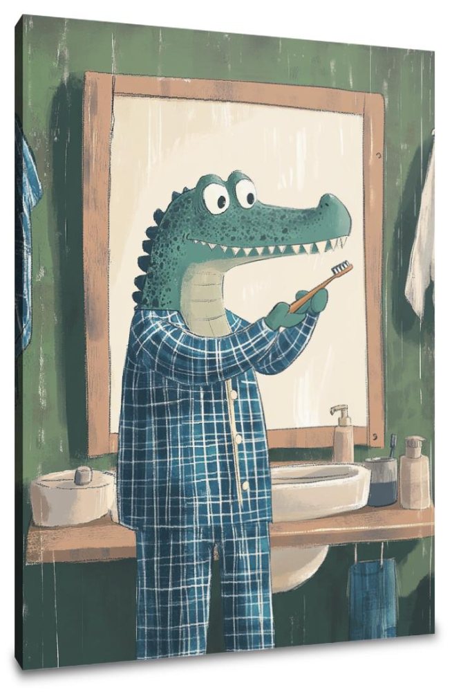 Alligator's Morning Routine Canvas