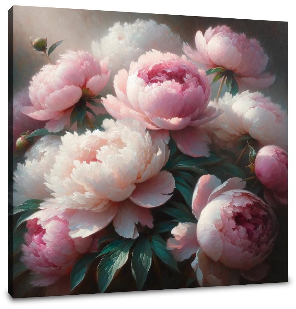 Morning Embrace Peonies Canvas