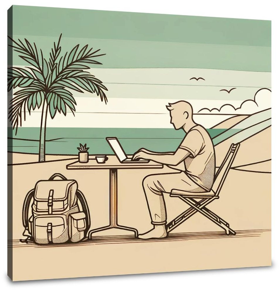 Nomadic Serenity Sketch Canvas