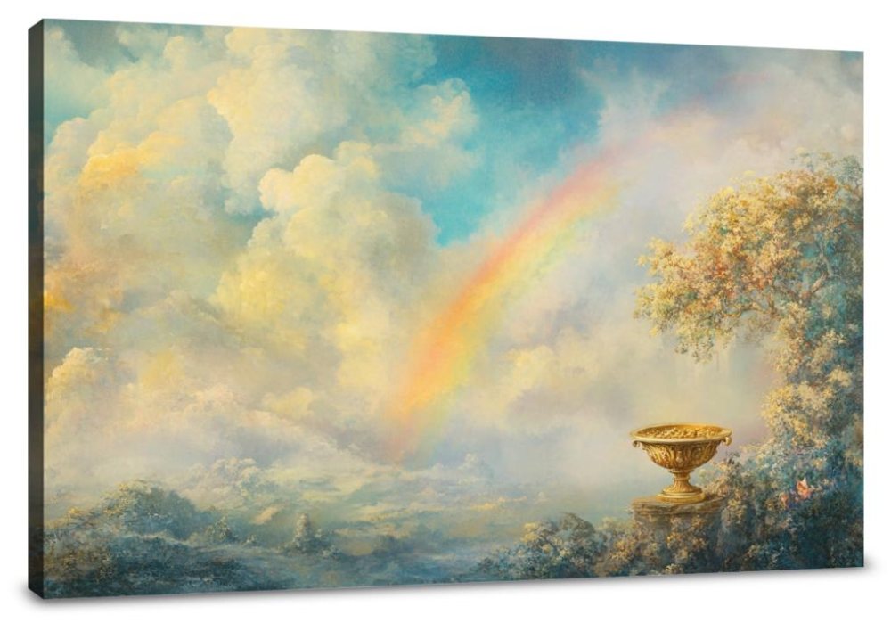 Rainbow and Gold Canvas