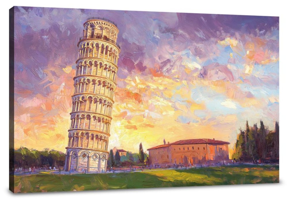 Pisa Sunset Romance Canvas