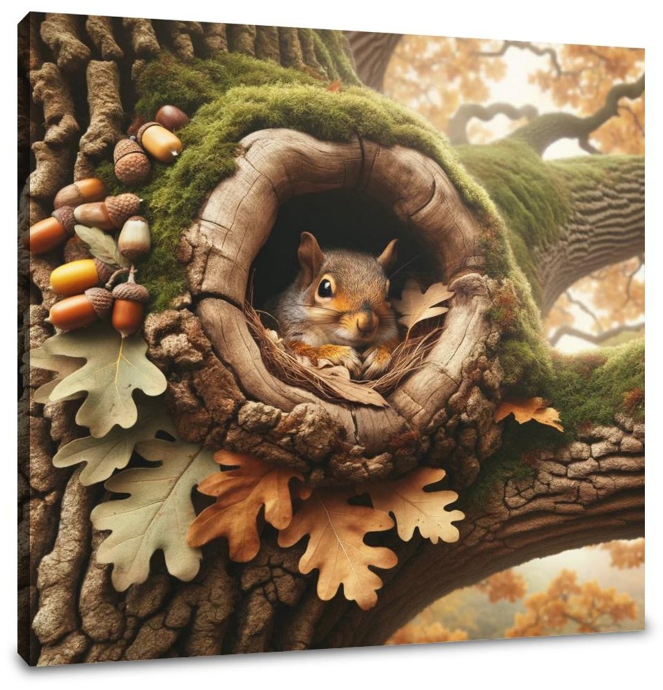 Autumn Squirrel Hollow Canvas