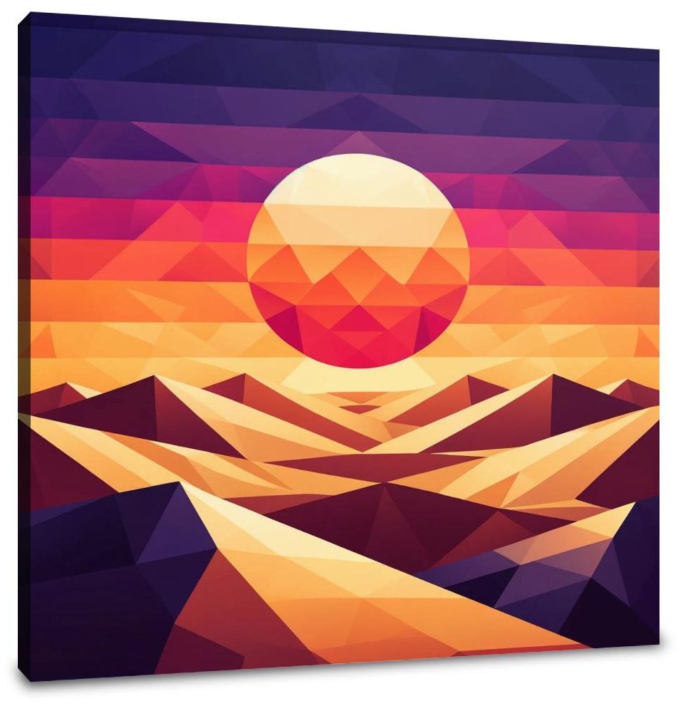 Desert Dusk Geometry Canvas
