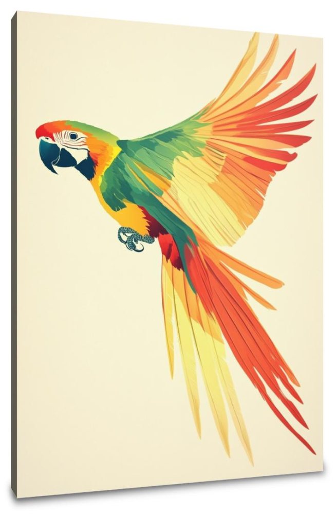 Vibrant Parrot Flight Canvas